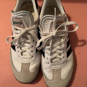 adidas Samba White and Black Athletic Shoes